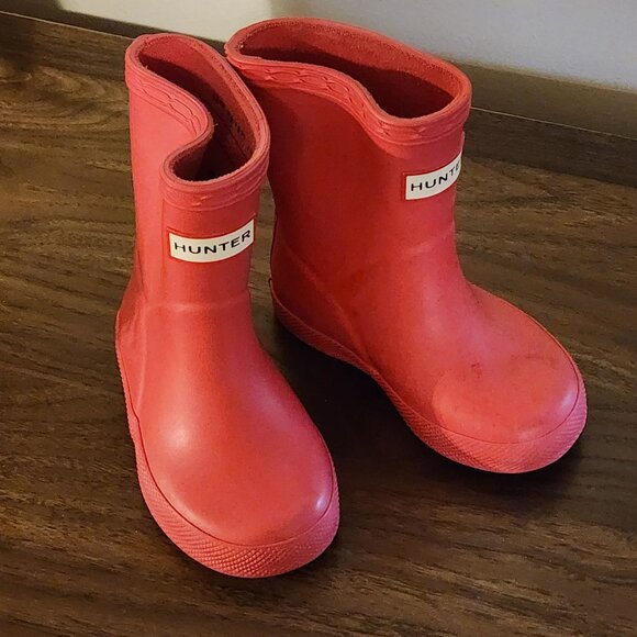 Hunter Baby Toddler Girls sz 4  Pink Rubber Waterproof Rain Boots - Picture 1 of 8